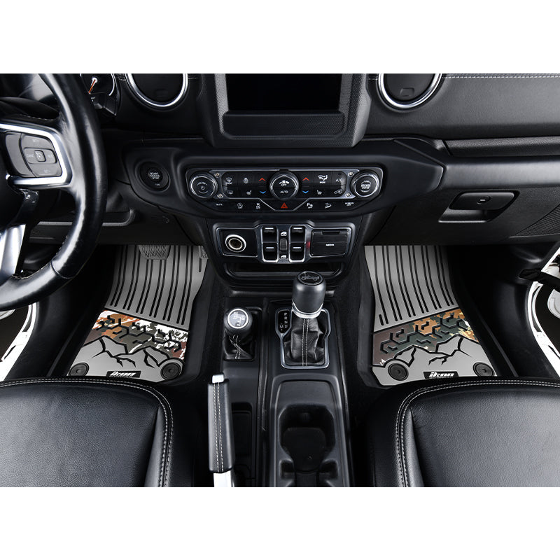 2018-2025 Jeep Wrangler JL Unlimited 4Dr Floor Mats Black Gray TPE