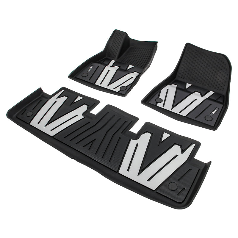 2024-2025 Tesla Model 3 3D Floor Mats Liner Black& Gray TPE Injection