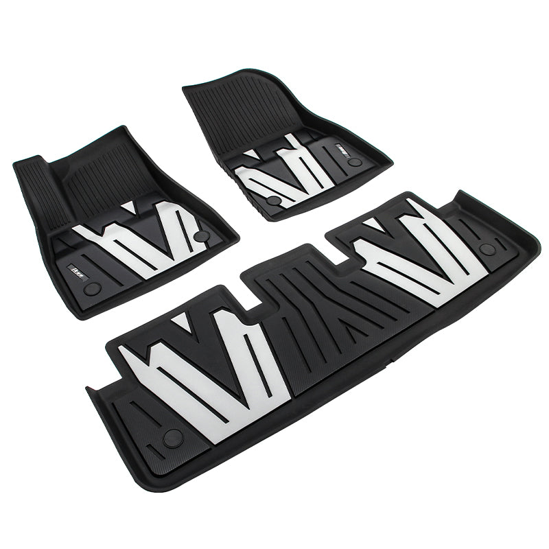2024-2025 Tesla Model 3 3D Floor Mats Liner Black& Gray TPE Injection