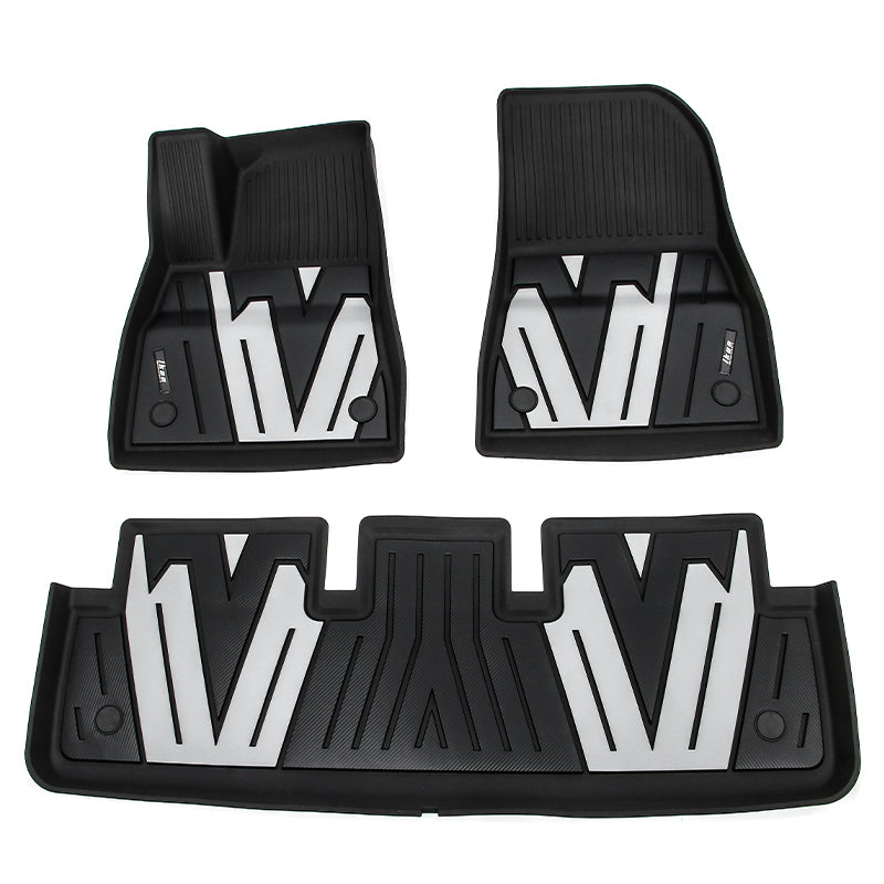 2024-2025 Tesla Model 3 3D Floor Mats Liner Black& Gray TPE Injection