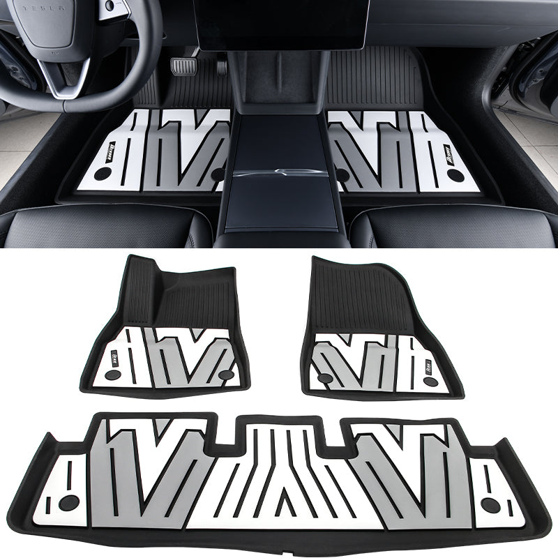 2024-2025 Tesla Model 3 3D Floor Mats Black Gray White TPE Injection