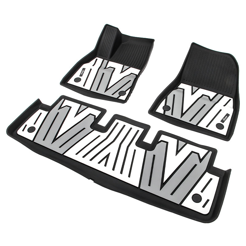 2024-2025 Tesla Model 3 3D Floor Mats Black Gray White TPE Injection