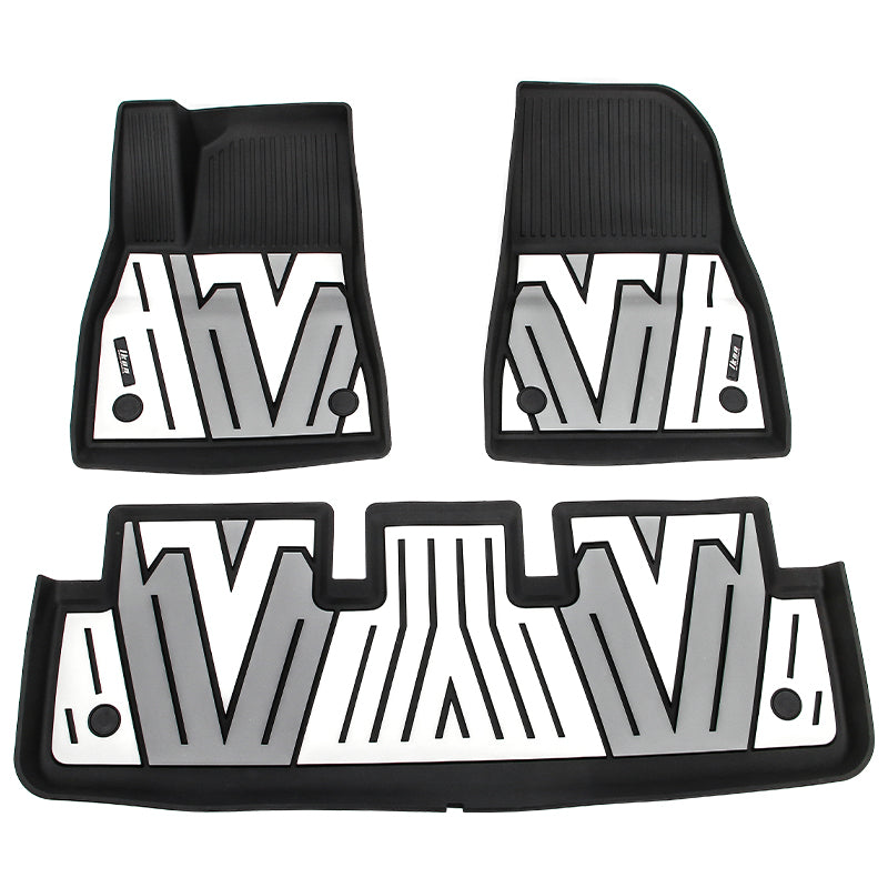 2024-2025 Tesla Model 3 3D Floor Mats Black Gray White TPE Injection