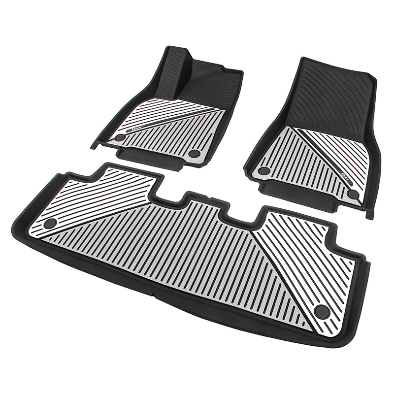 2020-2024 Tesla Model Y 3D Floor Mats Black& Gray& White TPE Injection