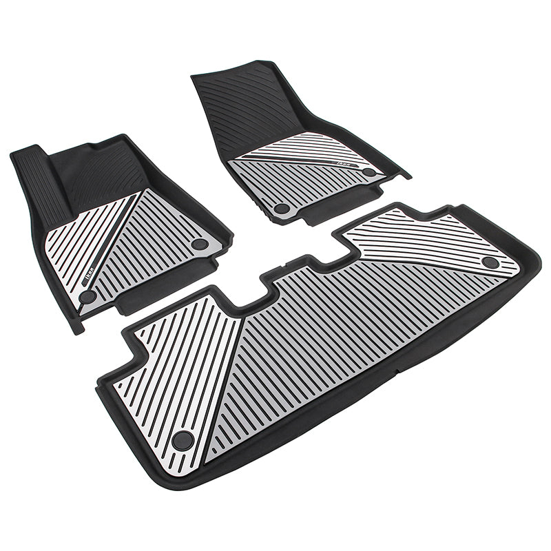 2020-2024 Tesla Model Y 3D Floor Mats Black& Gray& White TPE Injection