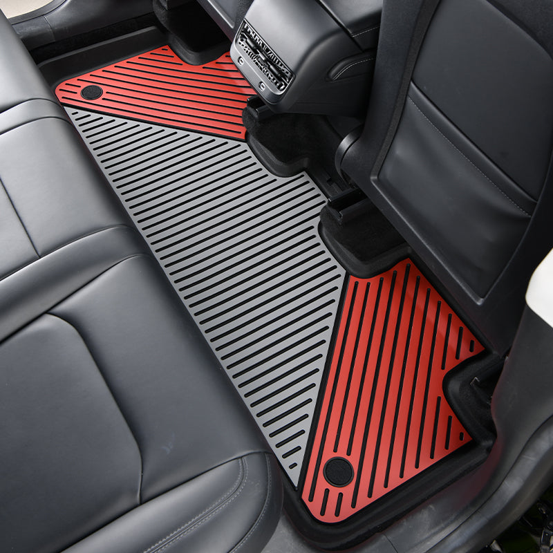 2020-2024 Tesla Model Y 3D Floor Mats Black& Gray& Red TPE Injection