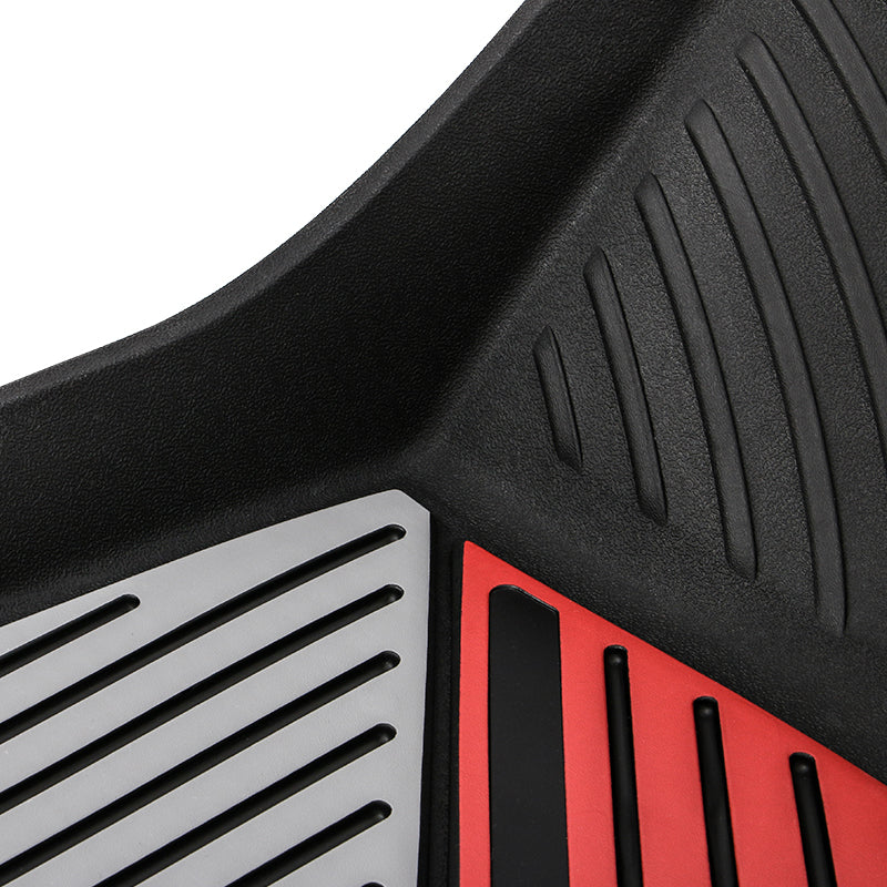 2020-2024 Tesla Model Y 3D Floor Mats Black& Gray& Red TPE Injection