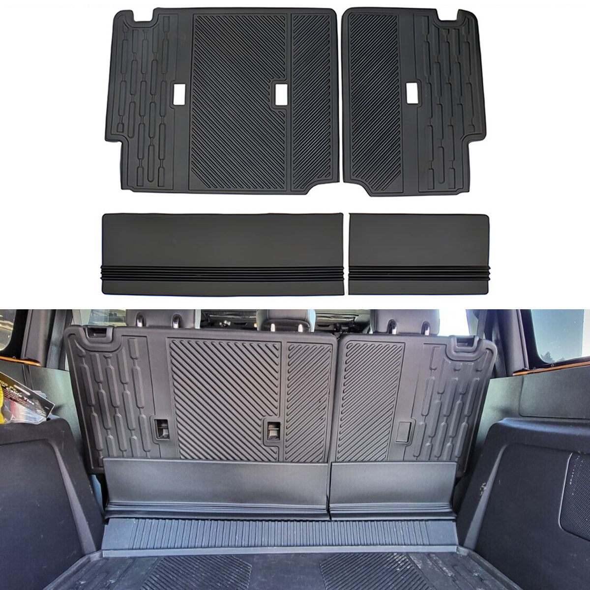 2021-2025 Ford Bronco 4Dr Black TPE Rear Seat Protector Backrest Cover