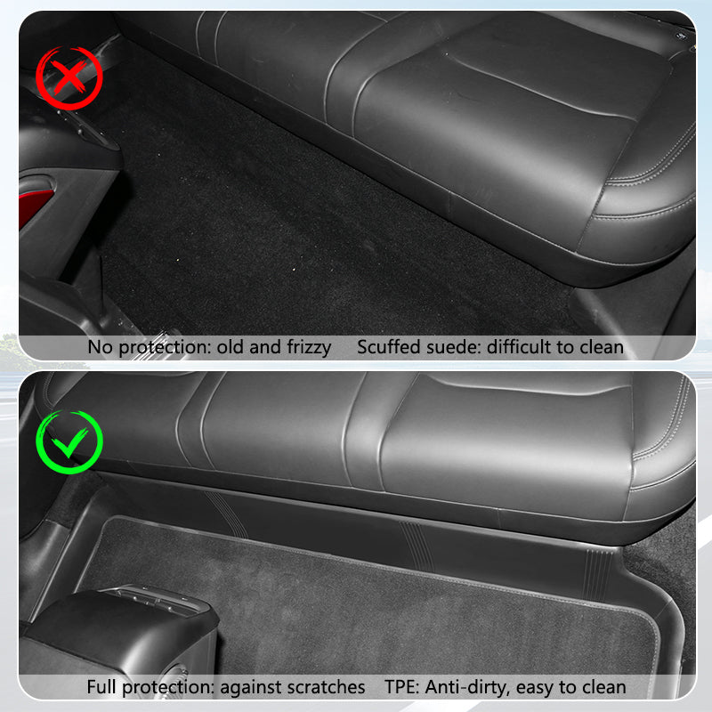 Car Floor Mat for 2020-2024 Tesla Model Y Black Rear Anti-kick TPE