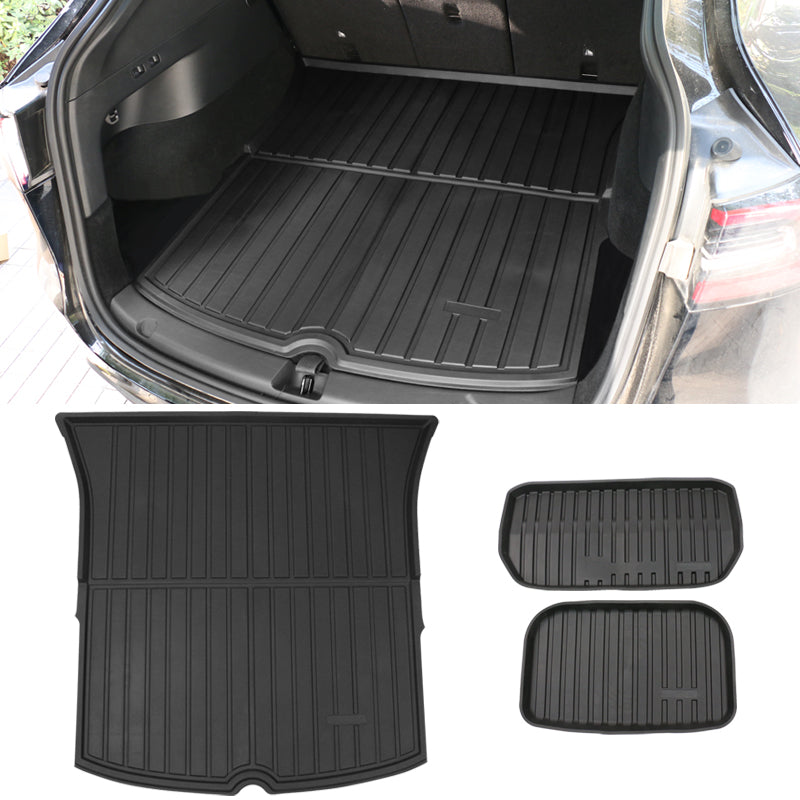 2020-2024 Tesla Model Y Black Trunk Mats Cargo Liner Injection TPE