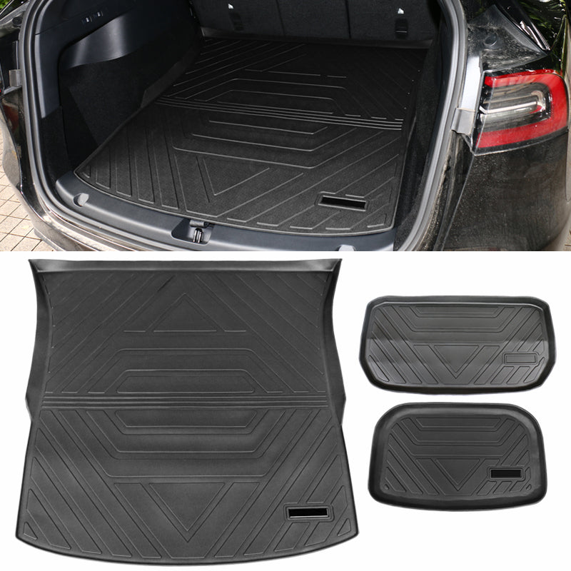 2020-2024 Tesla Model Y Black Trunk Mats Cargo Liner Injection TPE