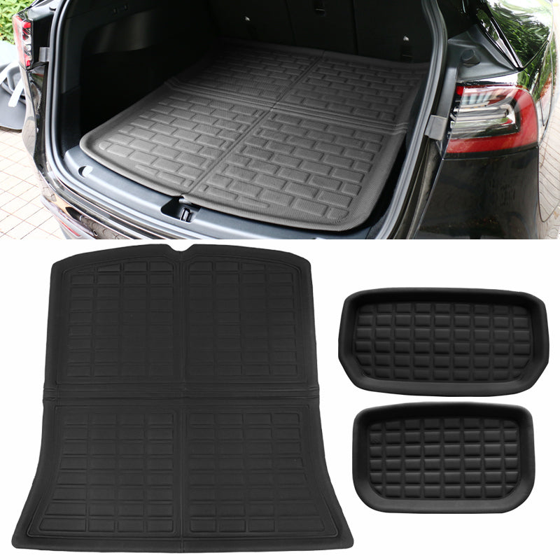 2020-2024 Tesla Model Y Black 3D Molded Trunk Mats Cargo Liner TPE