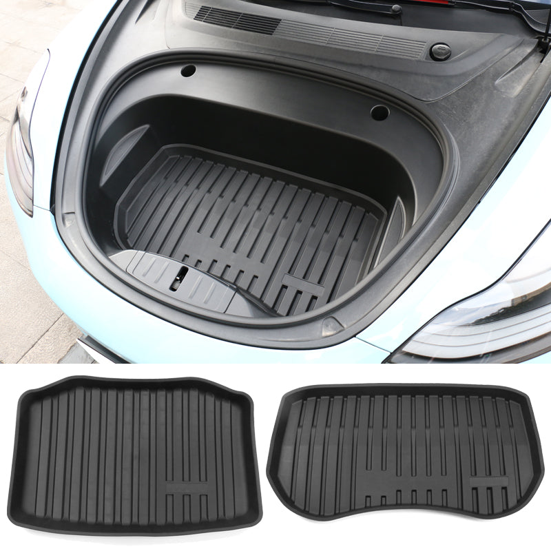 2021-2023 Tesla Model 3 Black Trunk Mats Cargo Liner Injection TPE