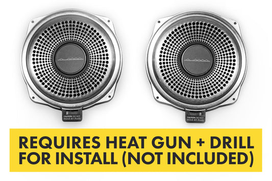 BACKORDERED - SHIPS SECOND HALF OF JULY - RECOMMEND YOU ORDER NOW TO LOCK IN DISCOUNT AND LIMITED FUTURE INVENTORY - Bavsound Ghost Underseat Subwoofers for BMW, V3, 8 Ohm, Pair [REQUIRES HEAT GUN & DRILL]