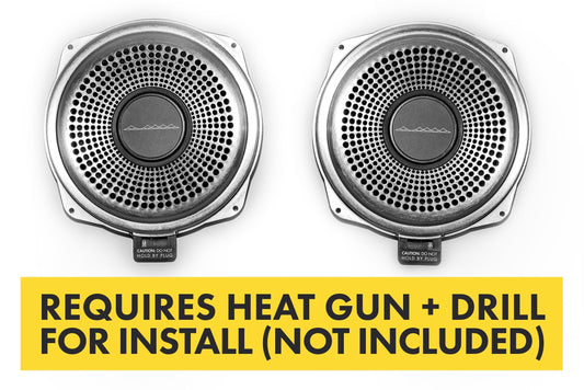 BACKORDERED - SHIPS SECOND HALF OF JULY - RECOMMEND YOU ORDER NOW TO LOCK IN DISCOUNT AND LIMITED FUTURE INVENTORY -  Bavsound Ghost Underseat Subwoofers for BMW, V3, 8 Ohm, Pair [REQUIRES HEAT GUN & DRILL]