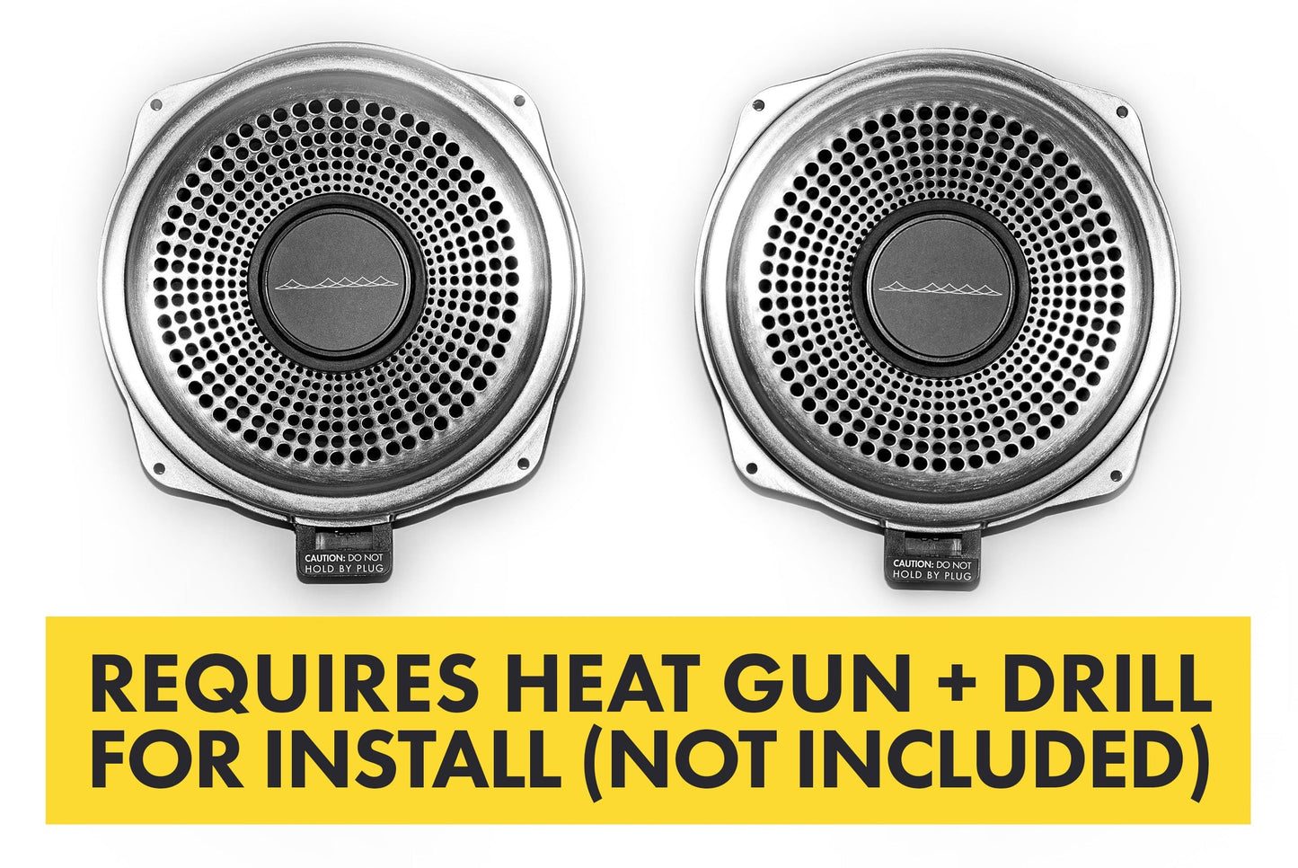 BACKORDERED - SHIPS SECOND HALF OF JULY - RECOMMEND YOU ORDER NOW, LIMITED FUTURE INVENTORY - Bavsound Ghost Underseat Subwoofers for BMW, V3, 2 Ohm, Pair [REQUIRES HEAT GUN & DRILL]