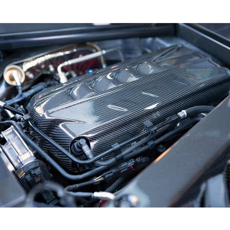 2020-2025 Chevy Corvette C8 6.2L LT2 Engine Cover Dry Carbon Fiber