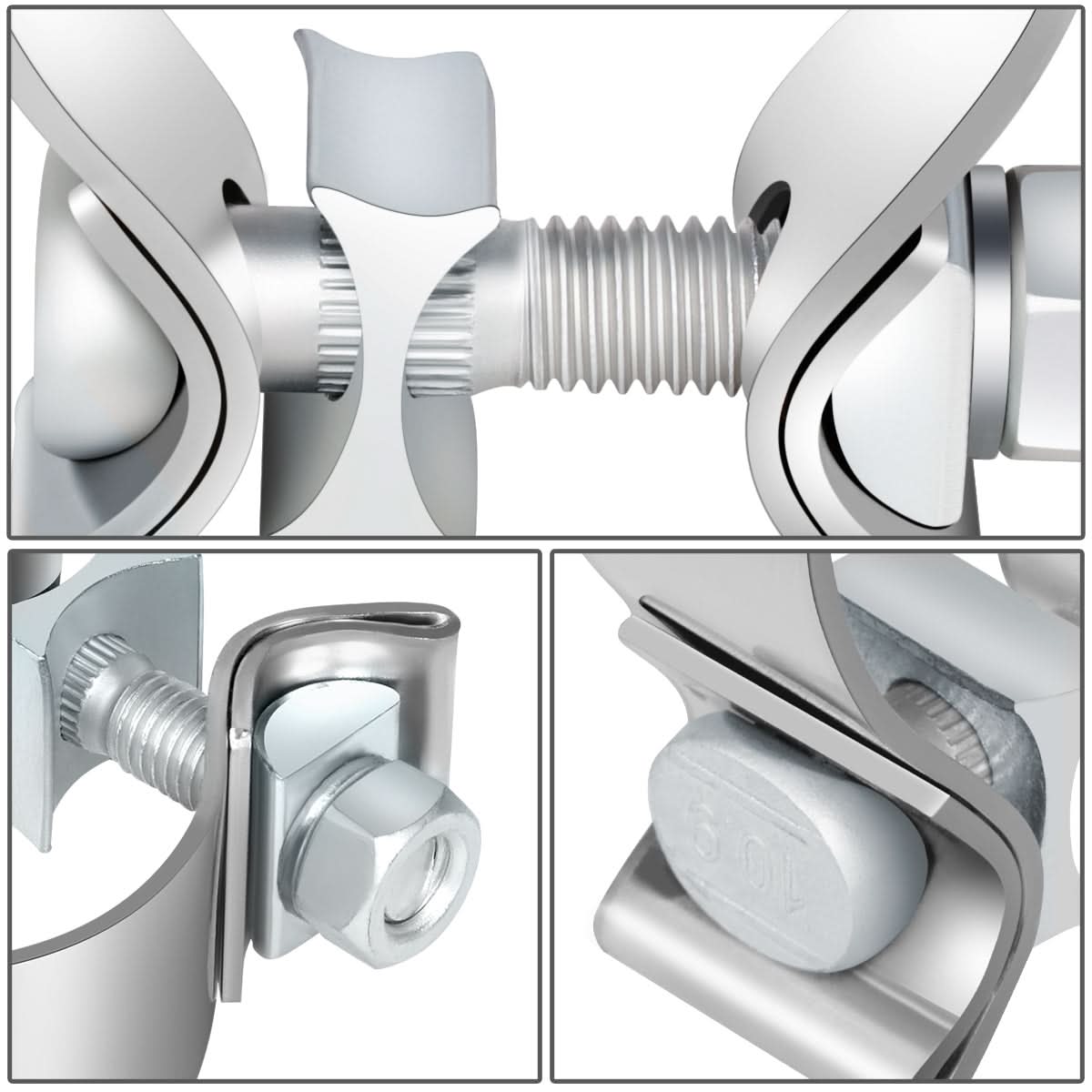2.0" Stainless Steel Narrow Band Exhaust Clamp Set (2 Pieces)