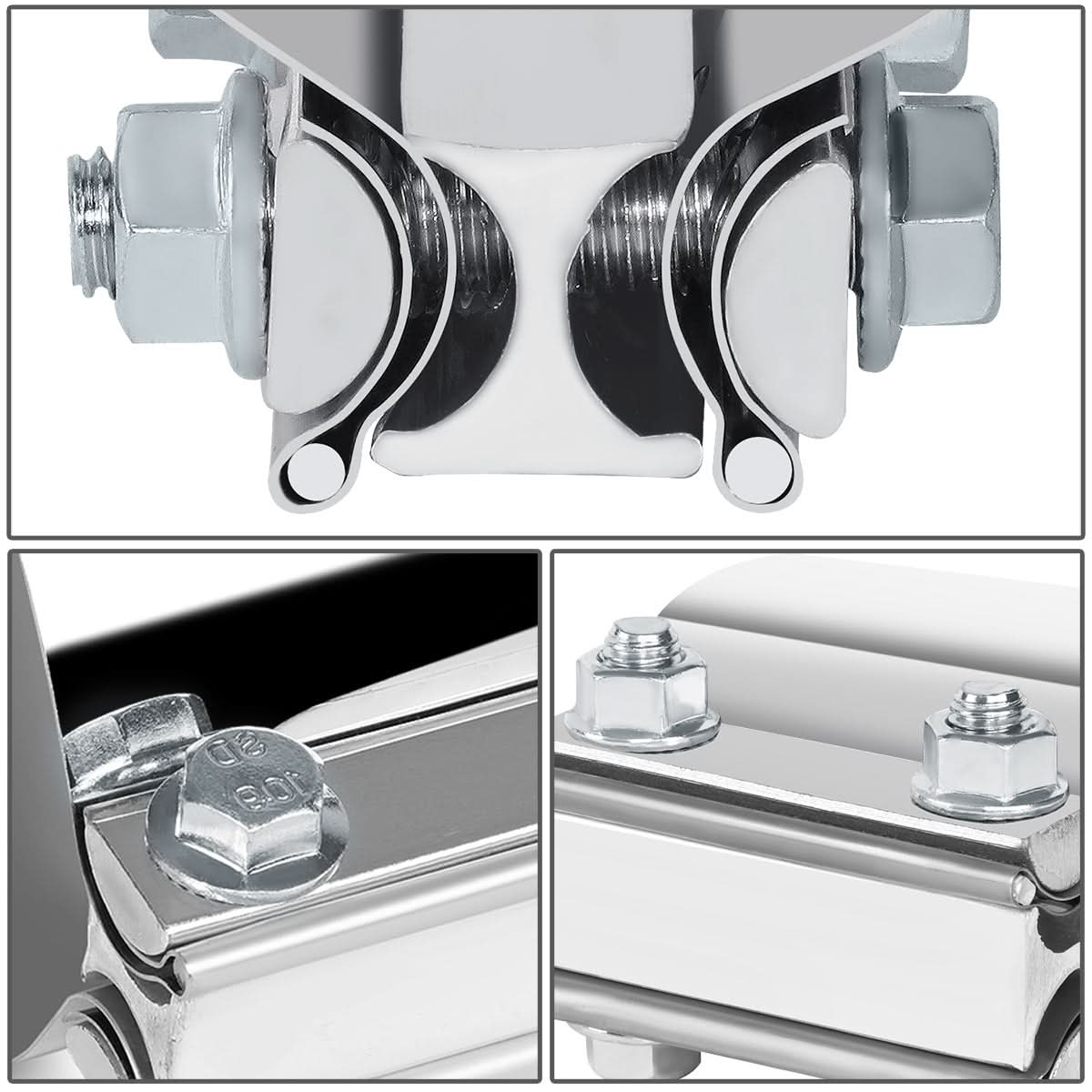 2.5" Lap Joint Exhaust Band Clamp 2-Piece Set Stainless Steel