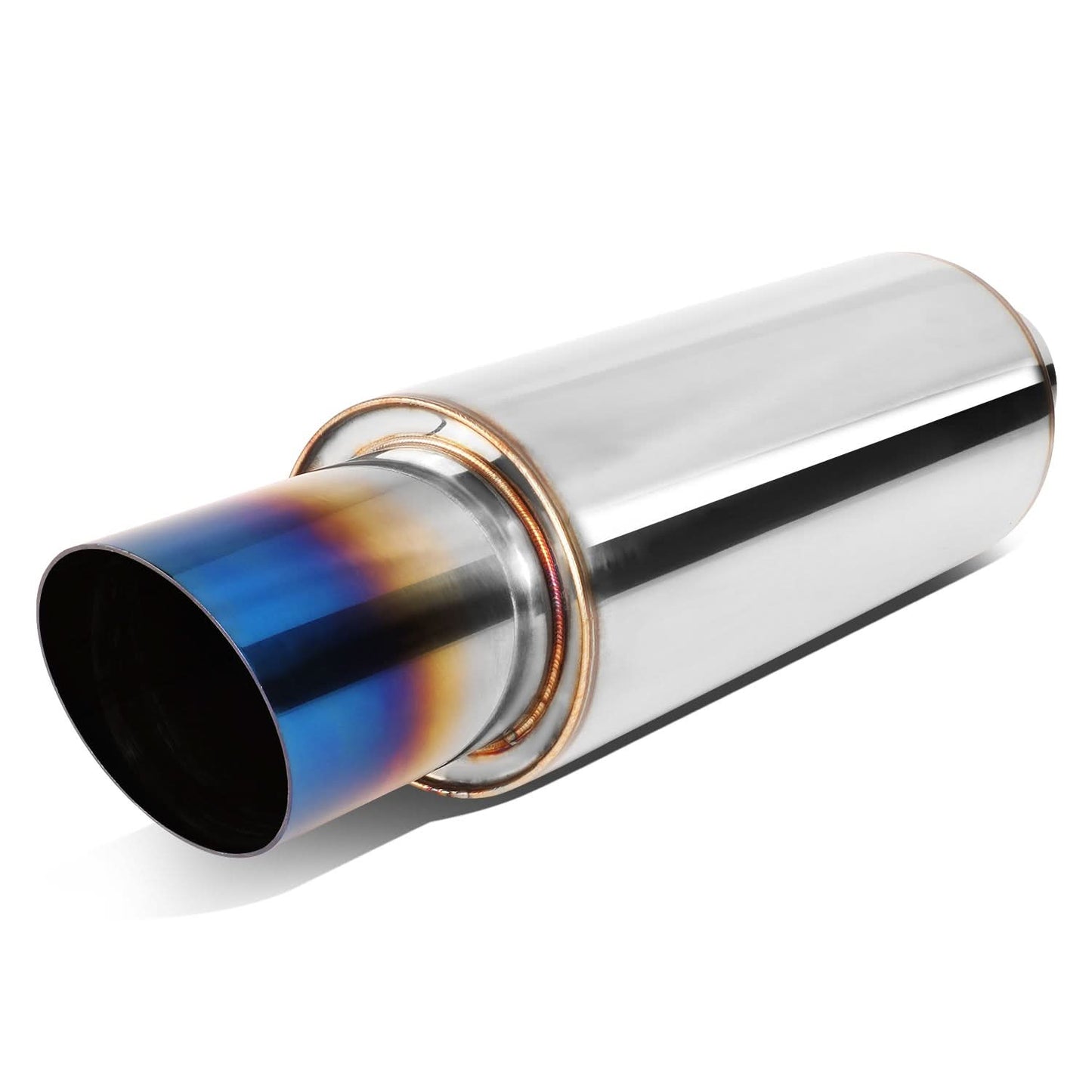 Universal 3.0" Tip 2.0" Inlet Performance Muffler 14.7" Total Length