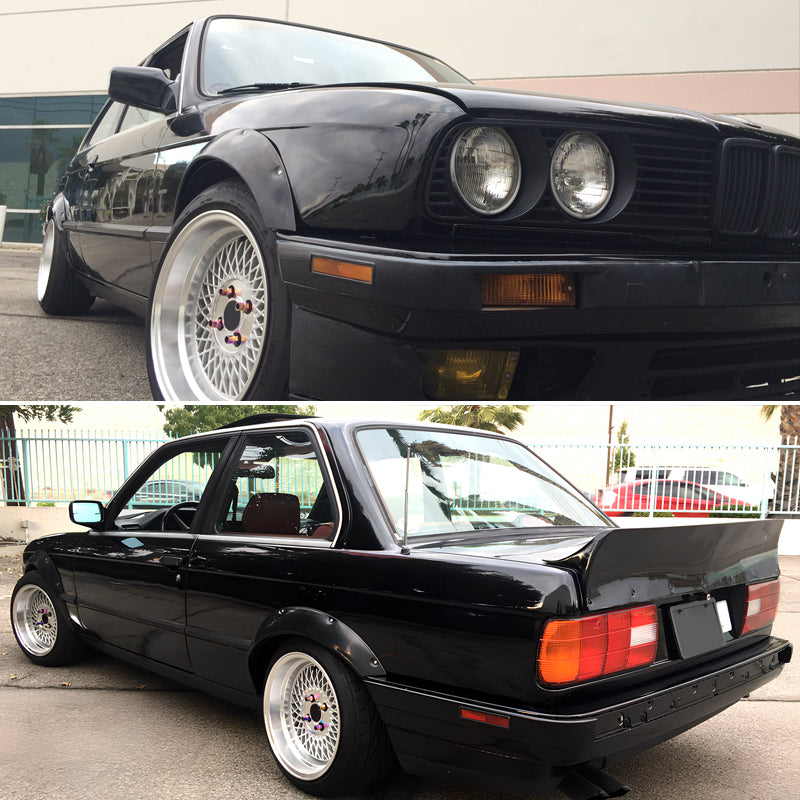 Fender Flares For 1984-1992 BMW E30 3-Series Coupe PU Black MDP Style