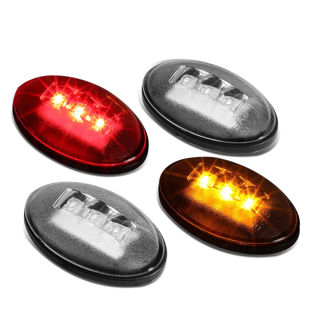 1999-2010 Ford F-250SD F-350SD F-450SD Dually Fender Light Kit 4PCS Clear