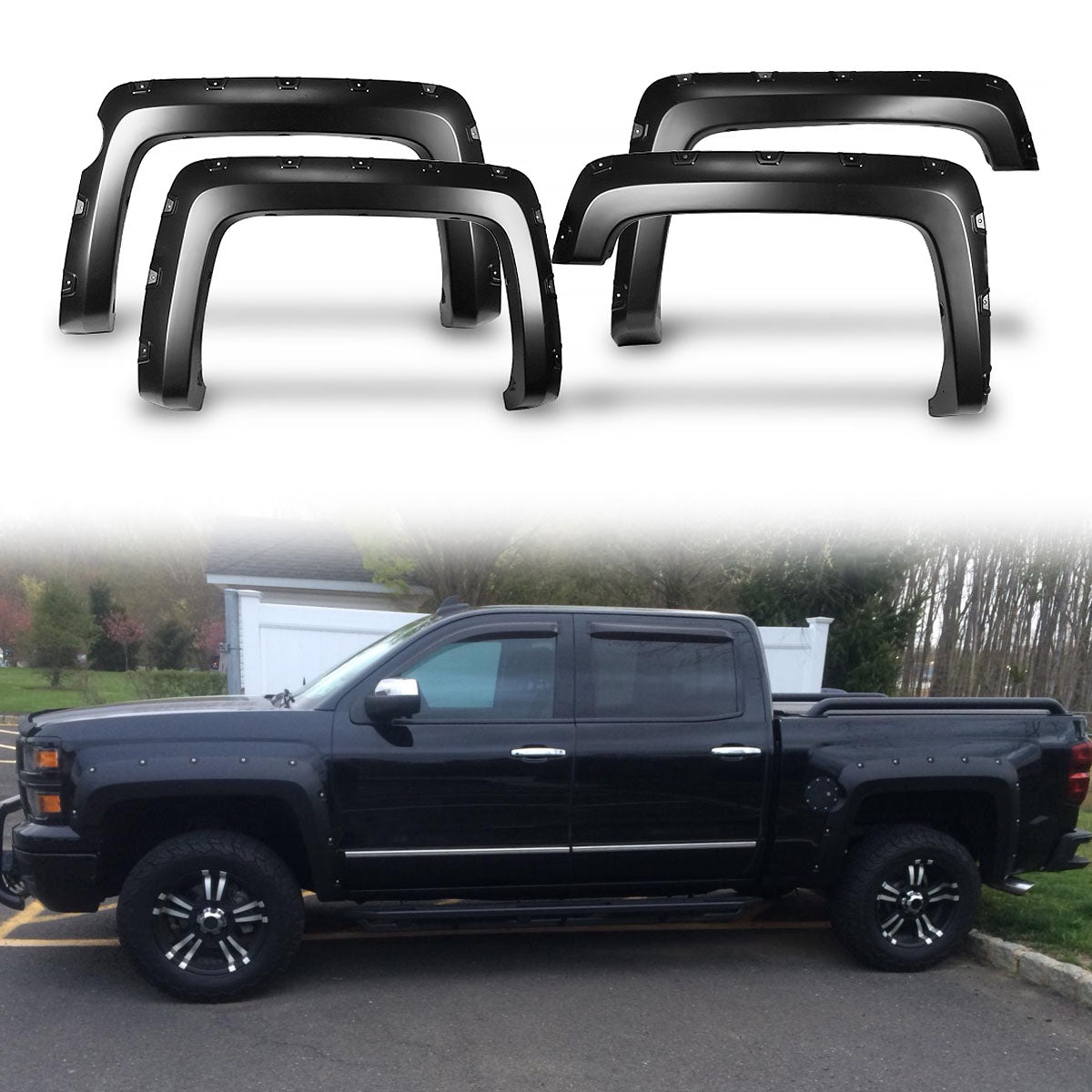 2014-2018 Chevy Silverado 5.8 Ft Short Bed Fleetside Fender Flares PP