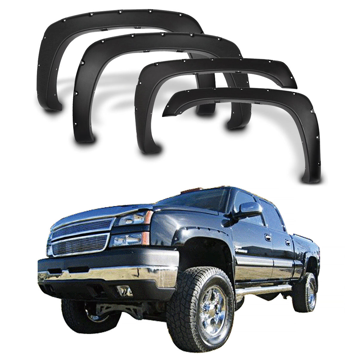 1999-2007 Chevy Silverado 1500 2500 3500HD Pocket Rivet Fender Flares