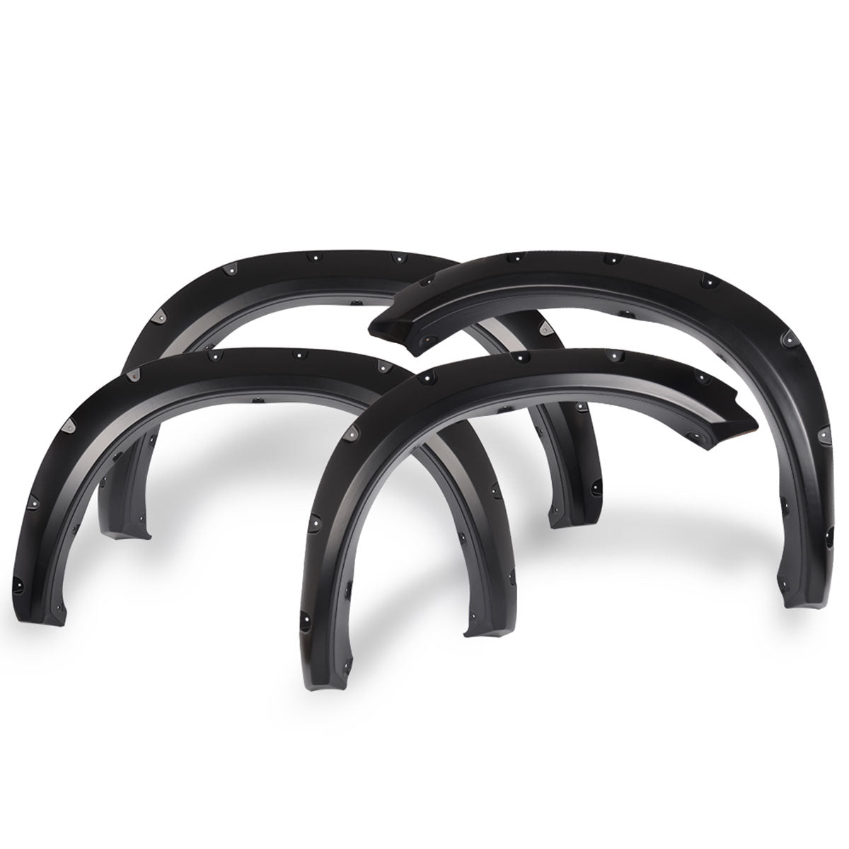 2009-2018 Dodge Ram Pocket Rivet Style Black Fender Flares PP Smooth