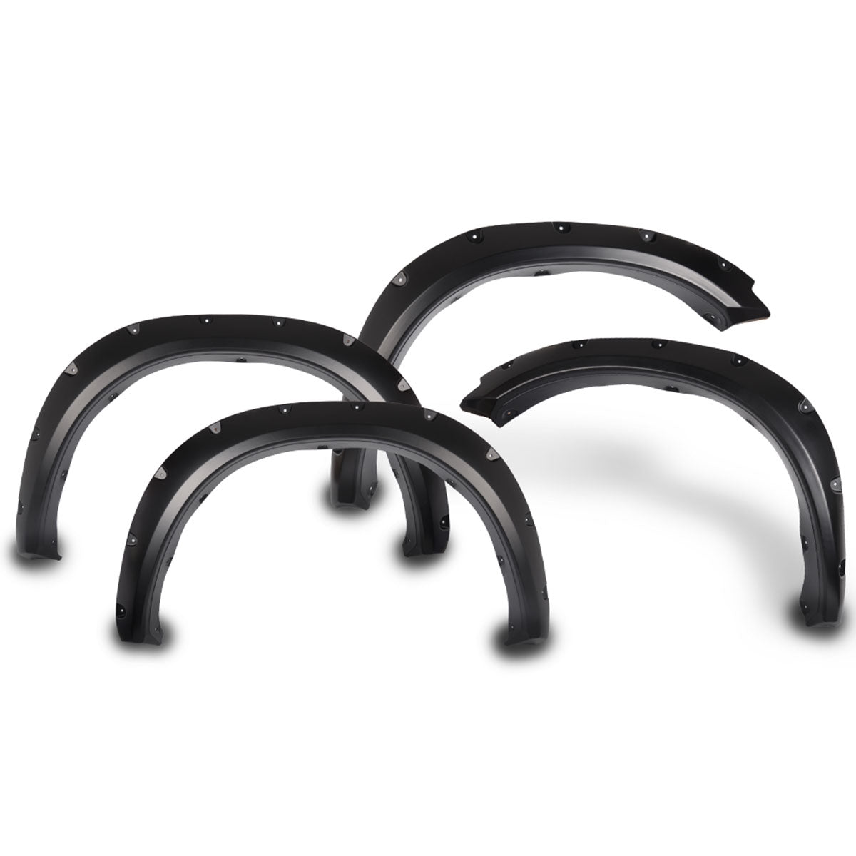 2009-2018 Dodge Ram Pocket Rivet Style Black Fender Flares PP Smooth