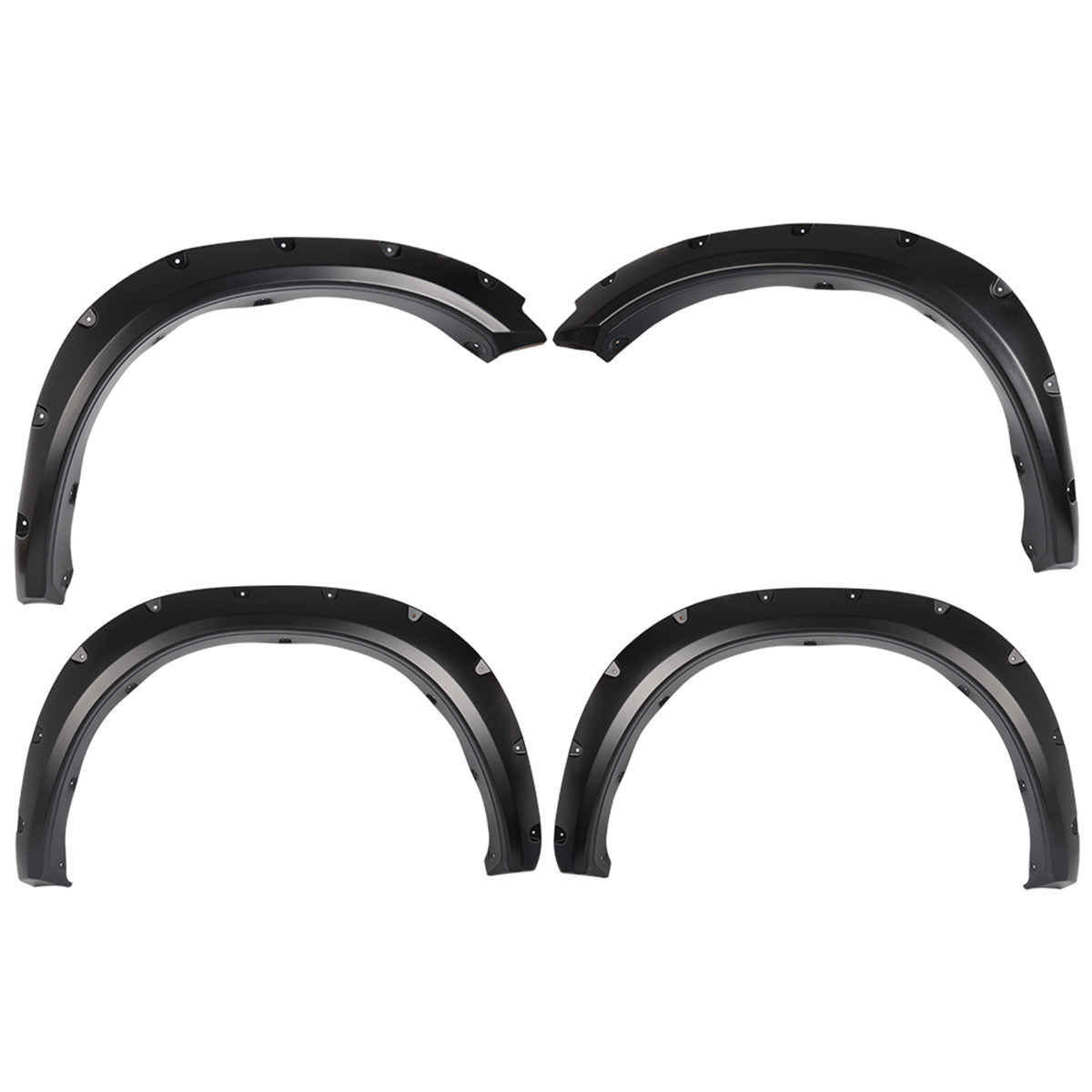 2009-2018 Dodge Ram Pocket Rivet Style Black Fender Flares PP Smooth