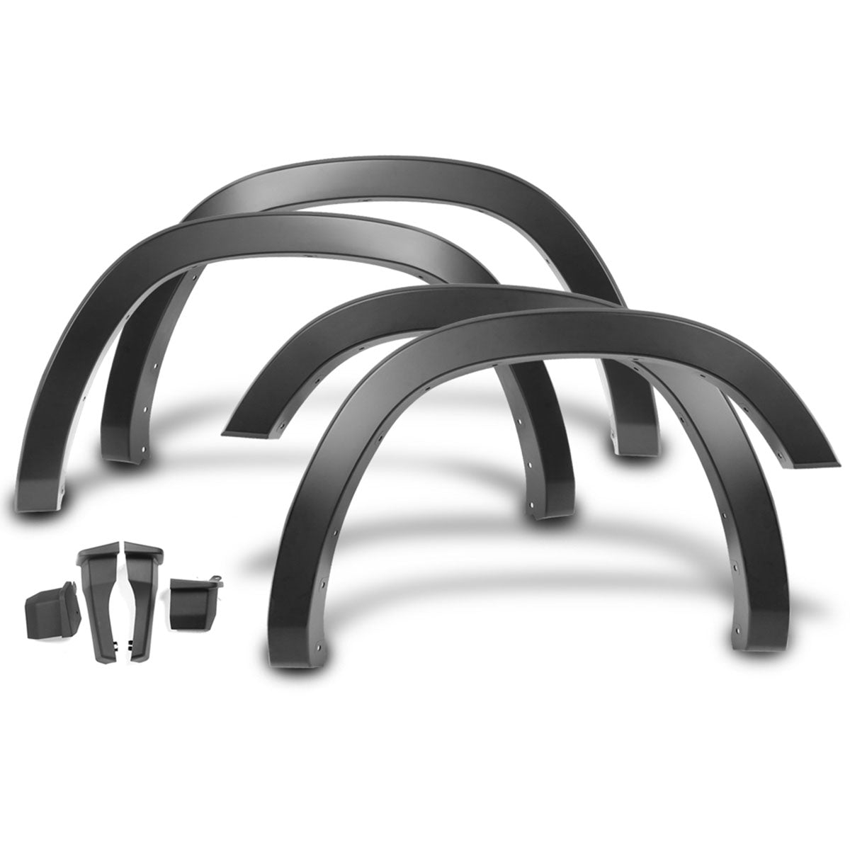 2019-2025 Dodge Ram 1500 Standard Bed Matte Black Fender Flares 4PCS