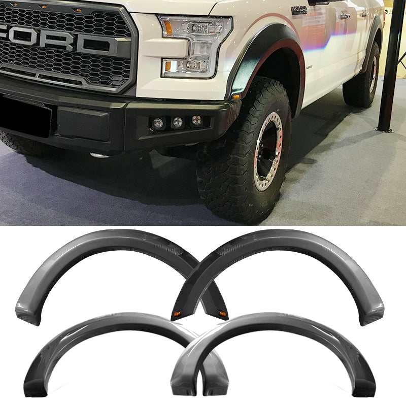 2015-2017 Ford F150 F-150 New R Painted Grey Fender Flares ABS 4PC