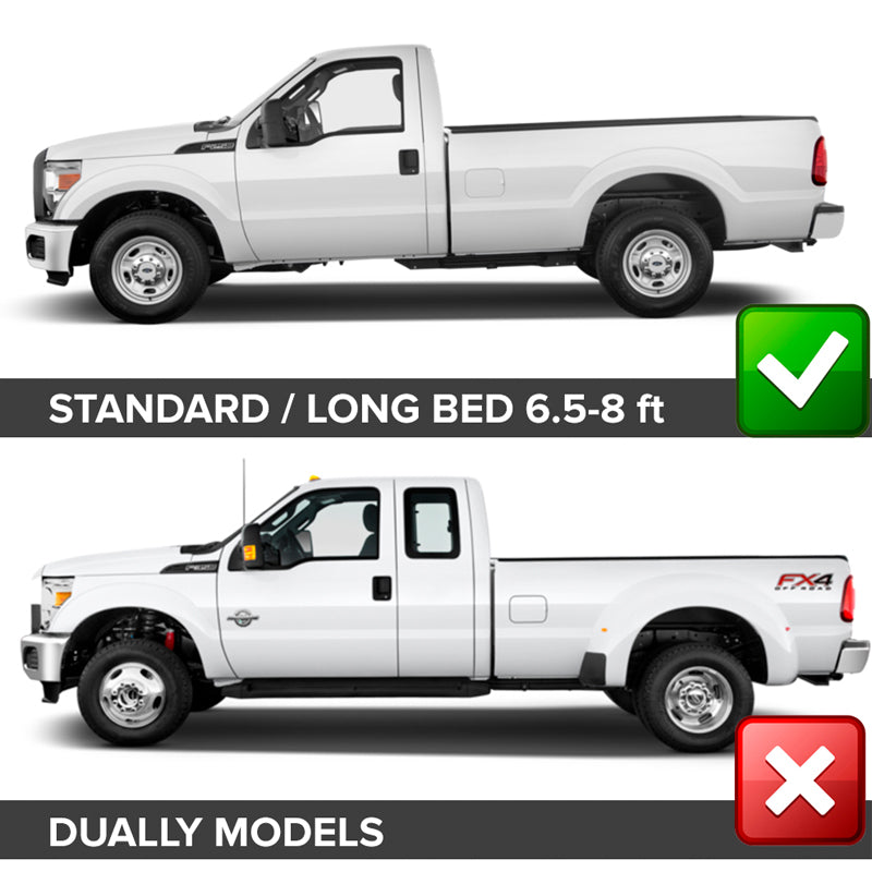 2011-2016 Ford F250 F350 Superduty 6.8 8.1Ft Bed Smooth Fender Flares