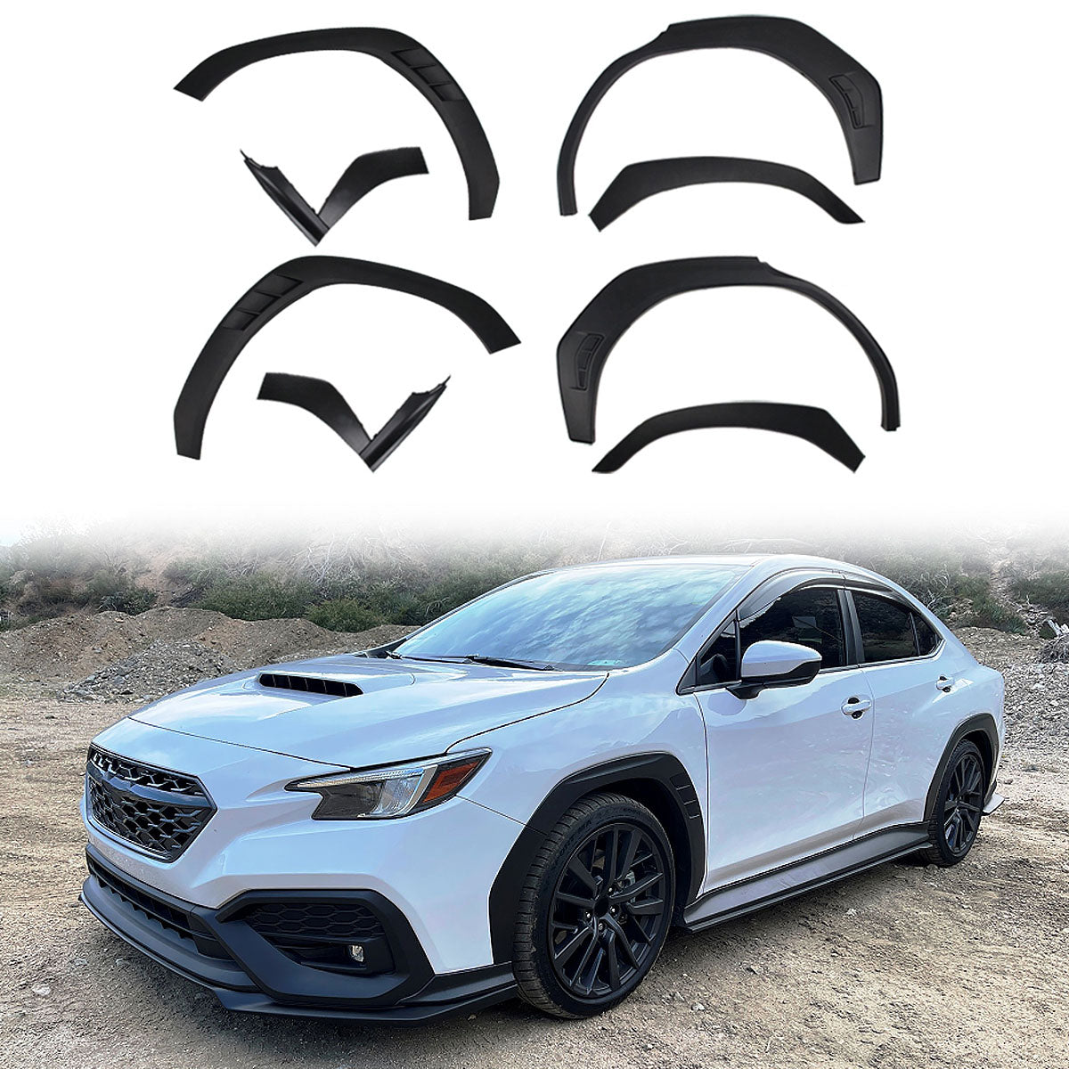 2022-2025 Subaru WRX Fender Flares Matte Black Wheel Cover PP 8PCS