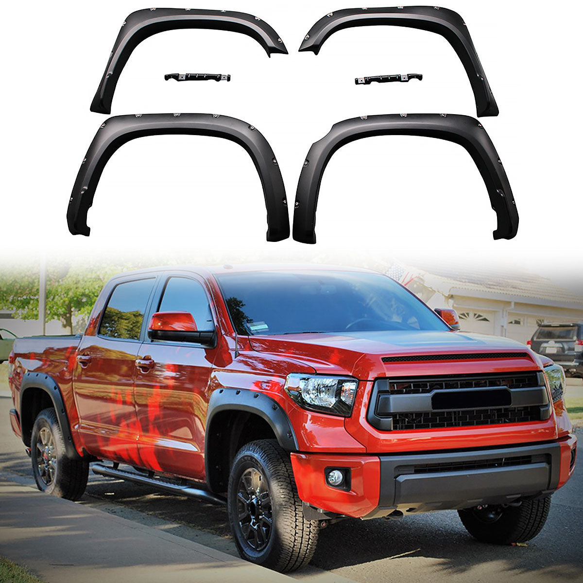 2014-2020 Toyota Tundra Pocket Rivet Style 4PCS Fender Flares Cover PP