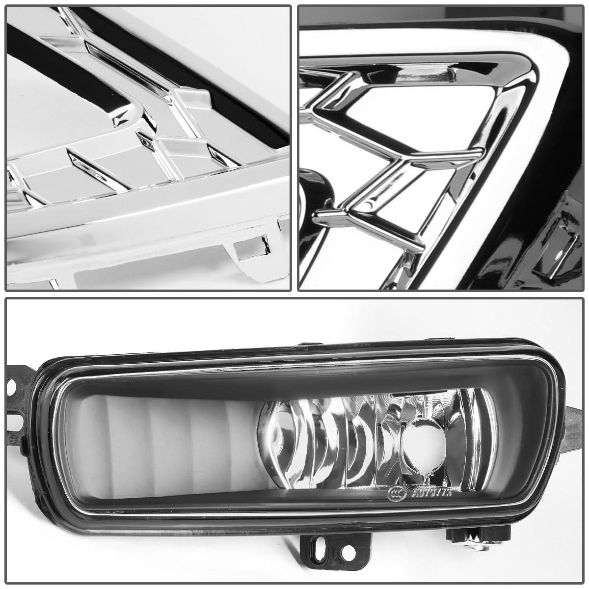 15-17 Ford Focus LED DRL Fog Lights w/ Chrome Bezel (4-DR Only)