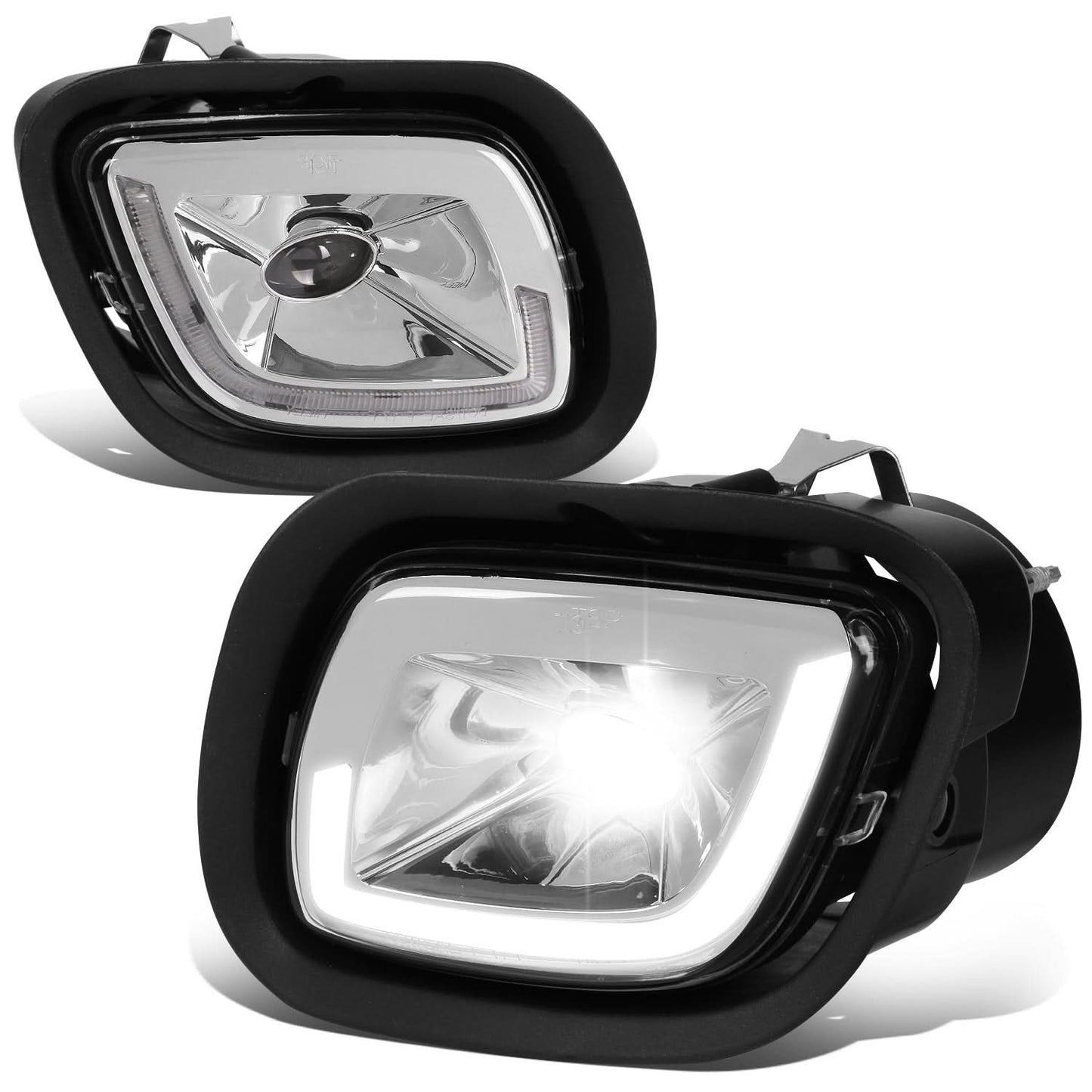 08-17 Freightliner Cascadia 3D Projector LED Fog Lights - Chrome