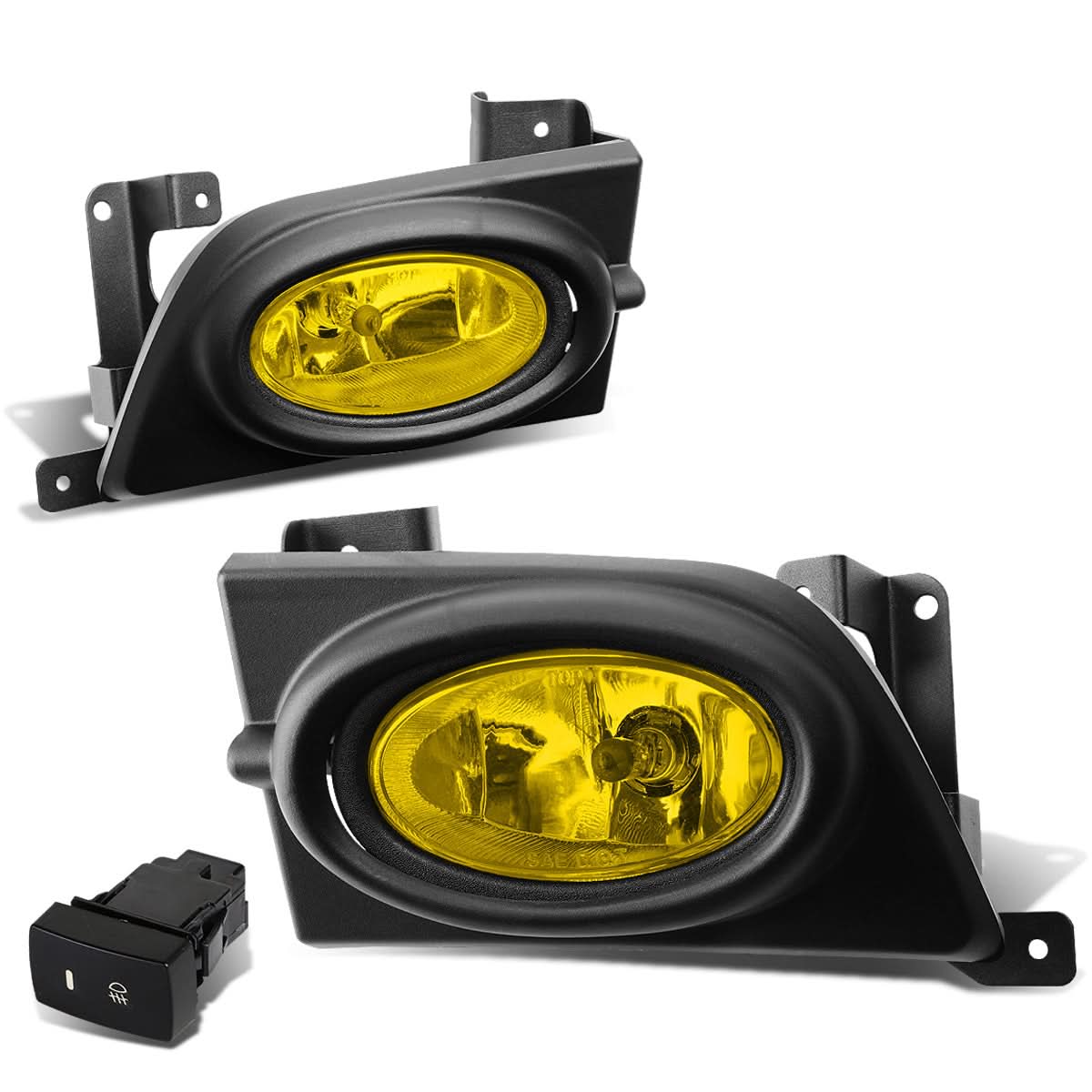06-08 Honda Civic 4-Door Fog Lights w/ Switch & H11 Bulb - Amber