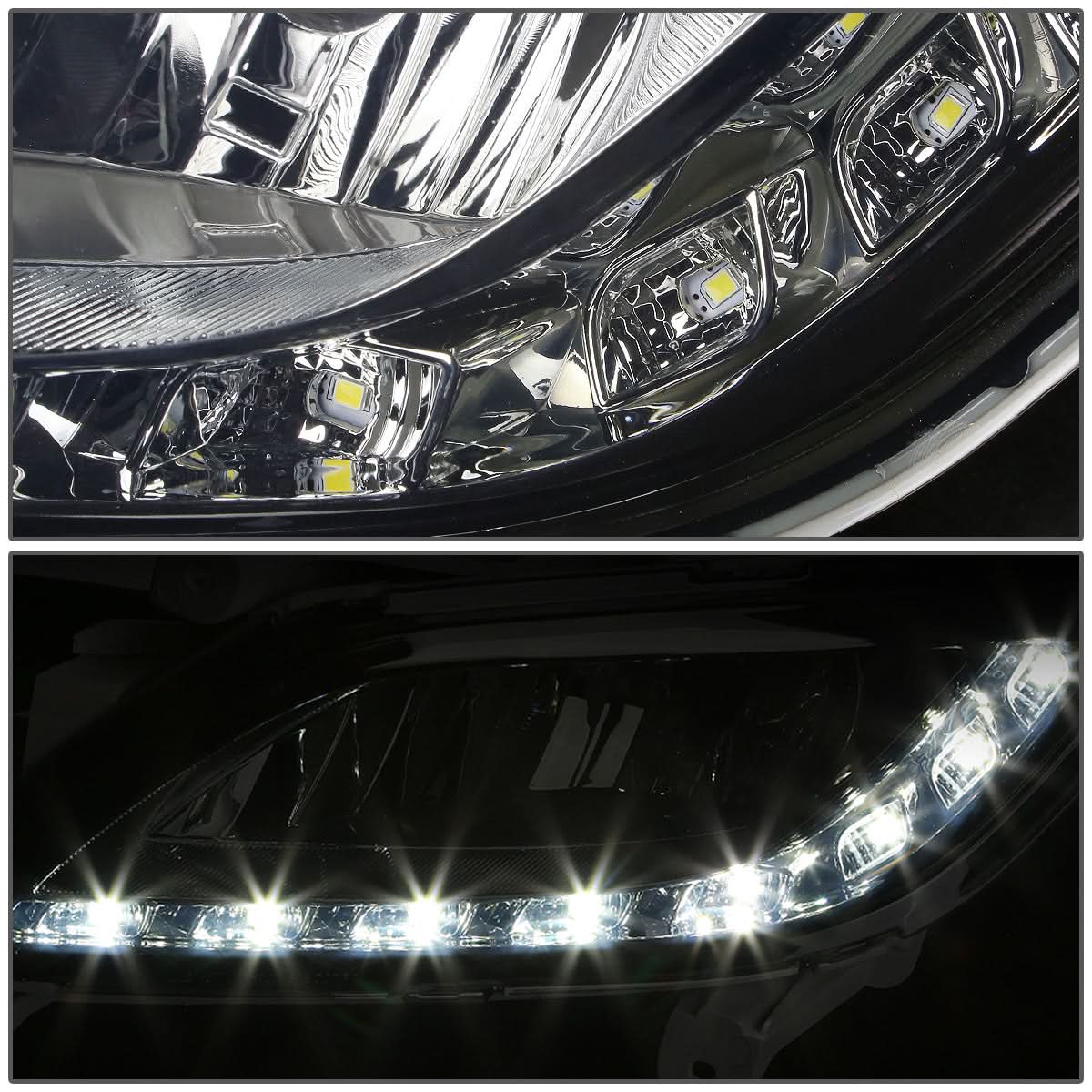 2012-2016 Hyundai Veloster LED DRL Fog Lights with Switch - Smoke