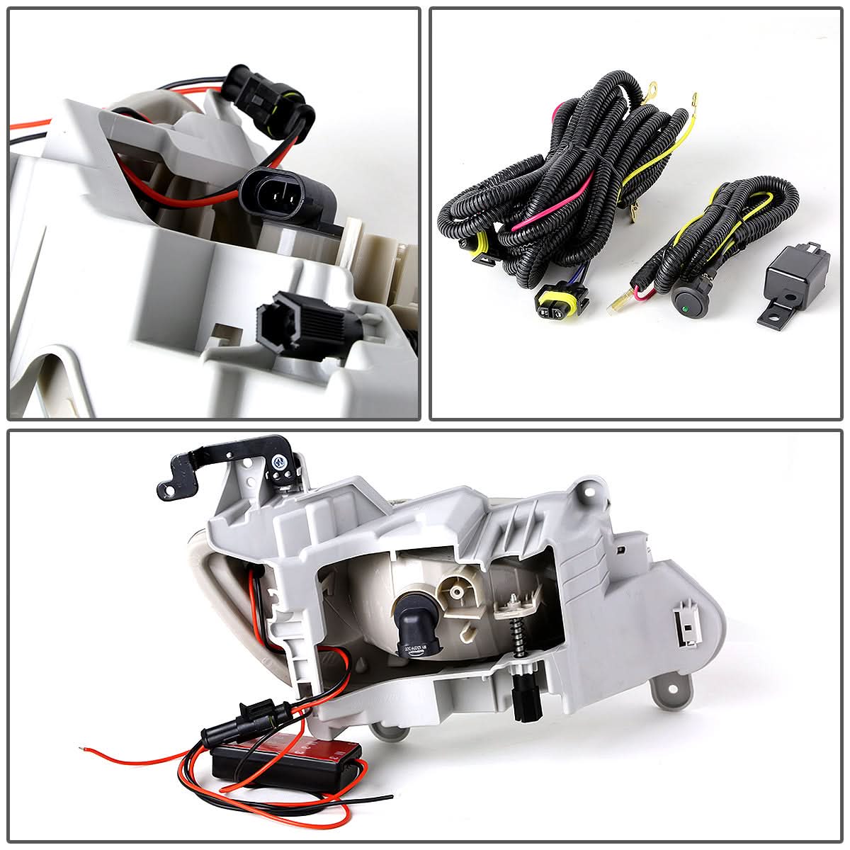 2012-2016 Hyundai Veloster LED DRL Fog Lights with Switch - Smoke