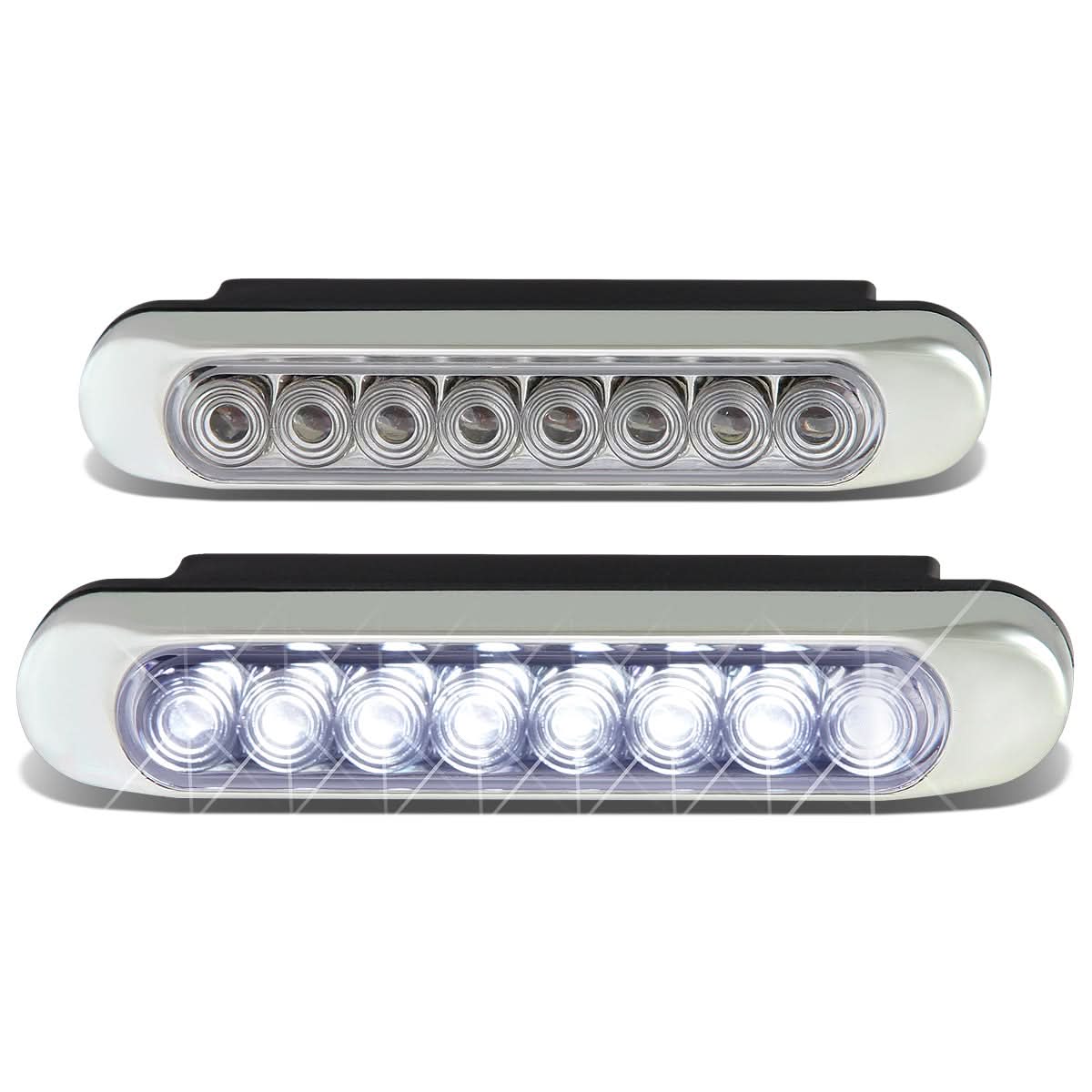 Universal Type-2 Style 8 LED DRL Clear Fog Lights