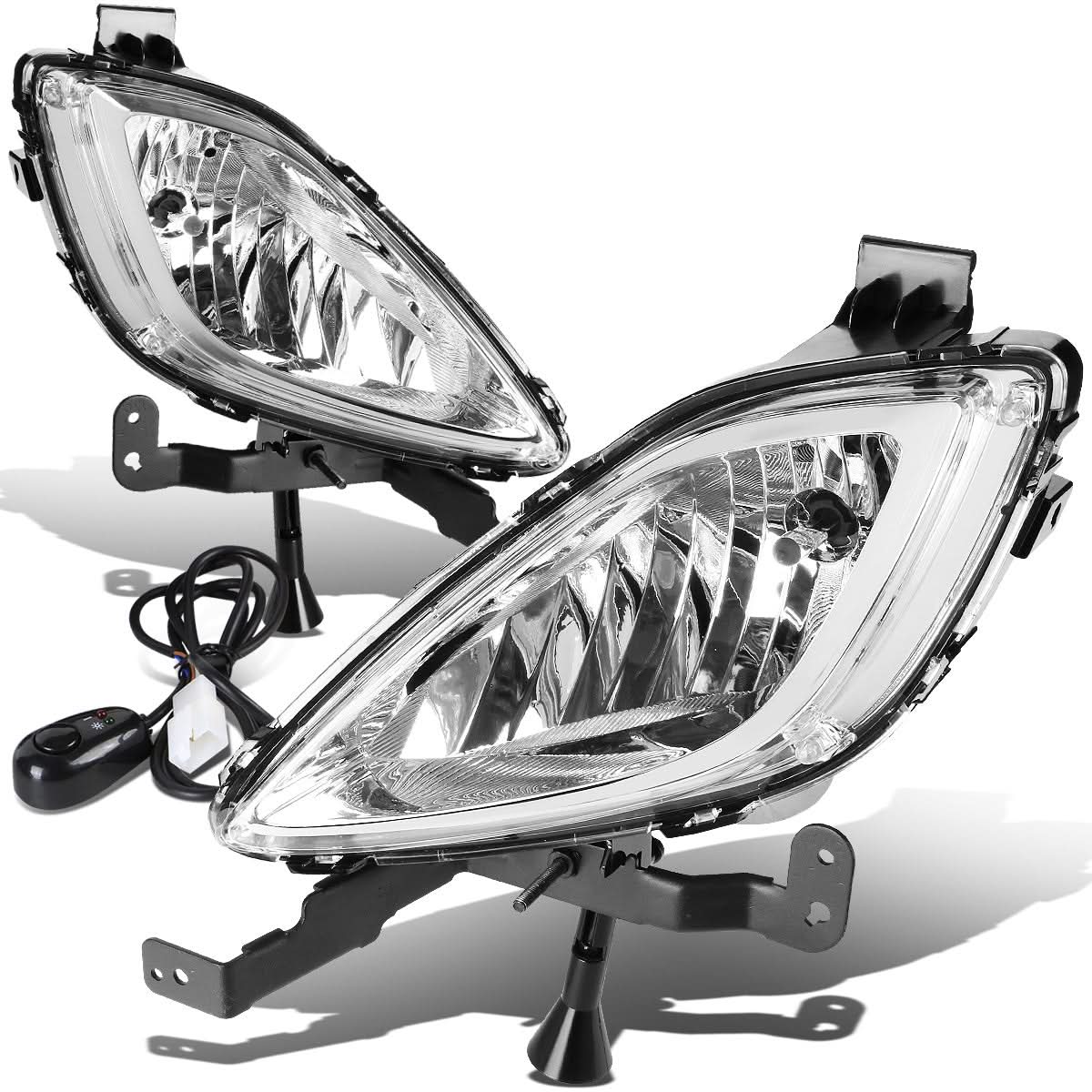 2011-2013 Hyundai Elantra Fog Lights with Switch - Clear 881 Bulb