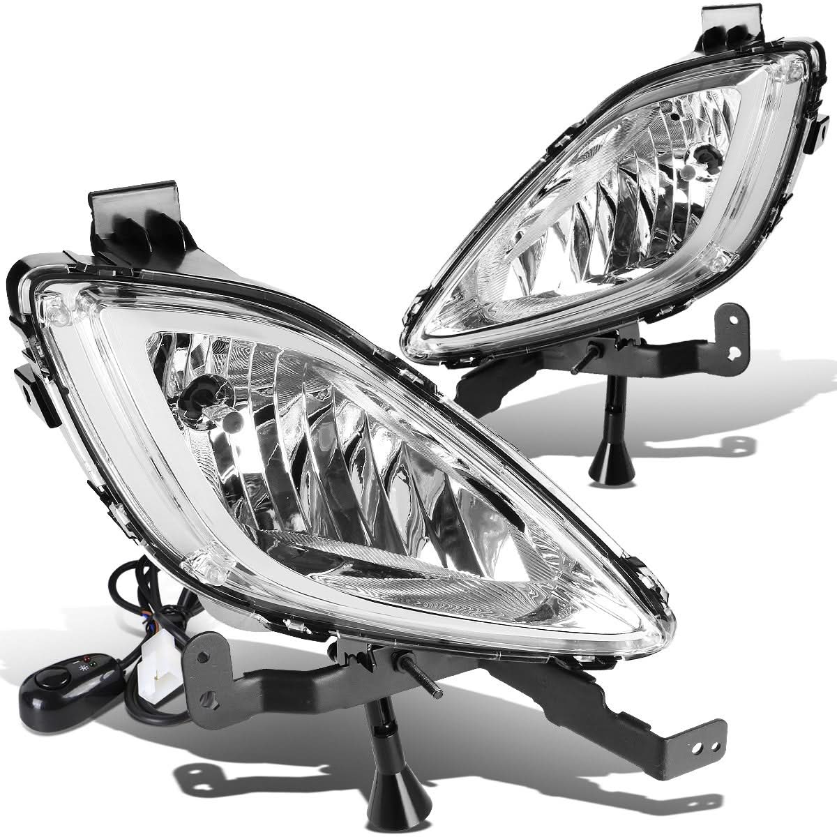 2011-2013 Hyundai Elantra Fog Lights with Switch - Clear 881 Bulb