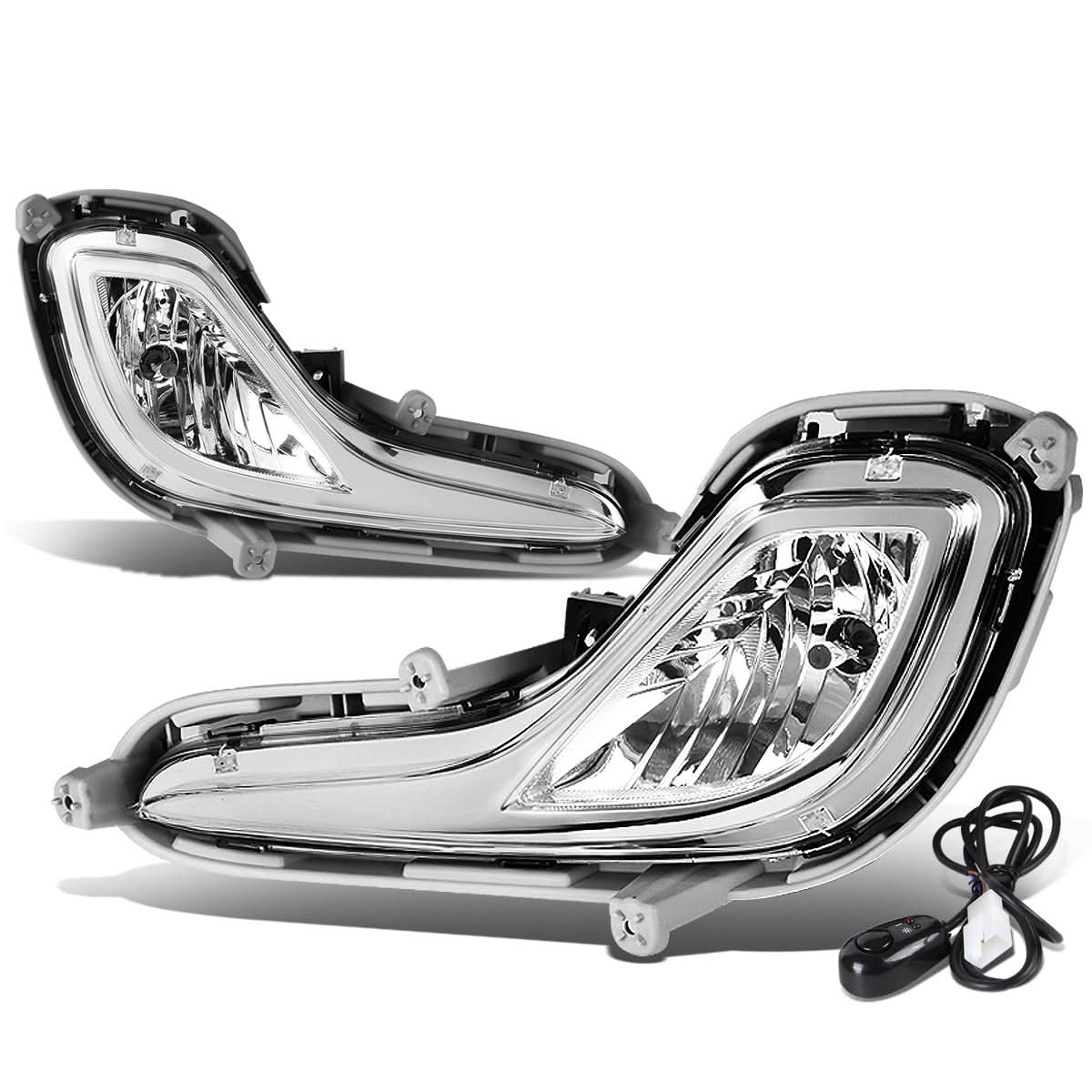 12-16 Hyundai Accent 4-Door Fog Lights w/ Switch & 881 Bulb Clear