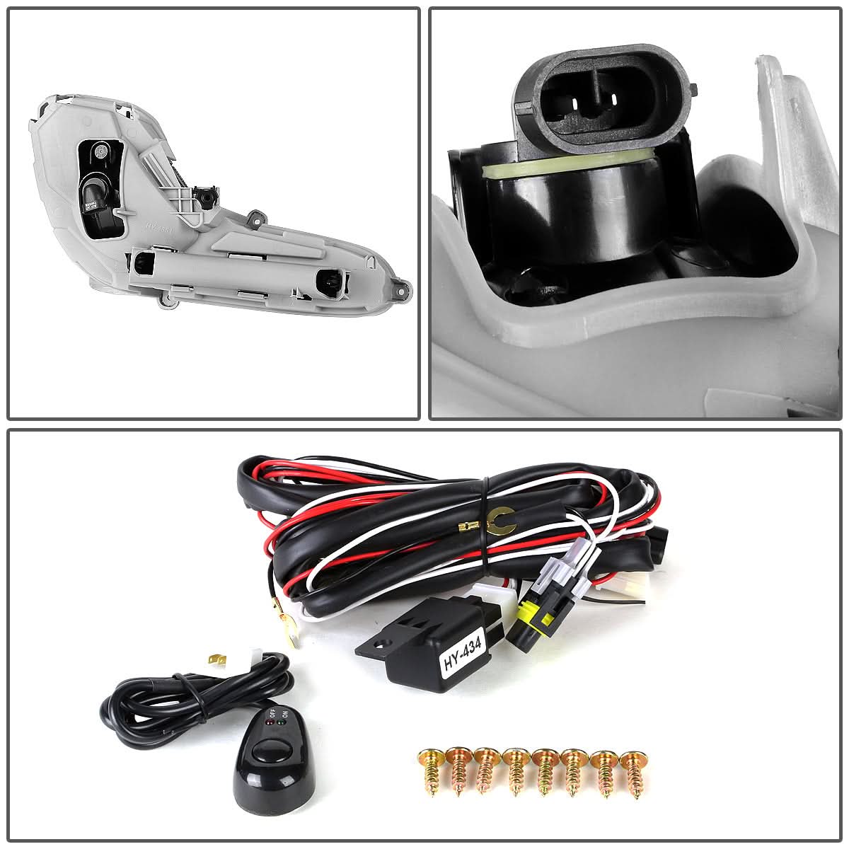 12-16 Hyundai Accent 4-Door Fog Lights w/ Switch & 881 Bulb Clear