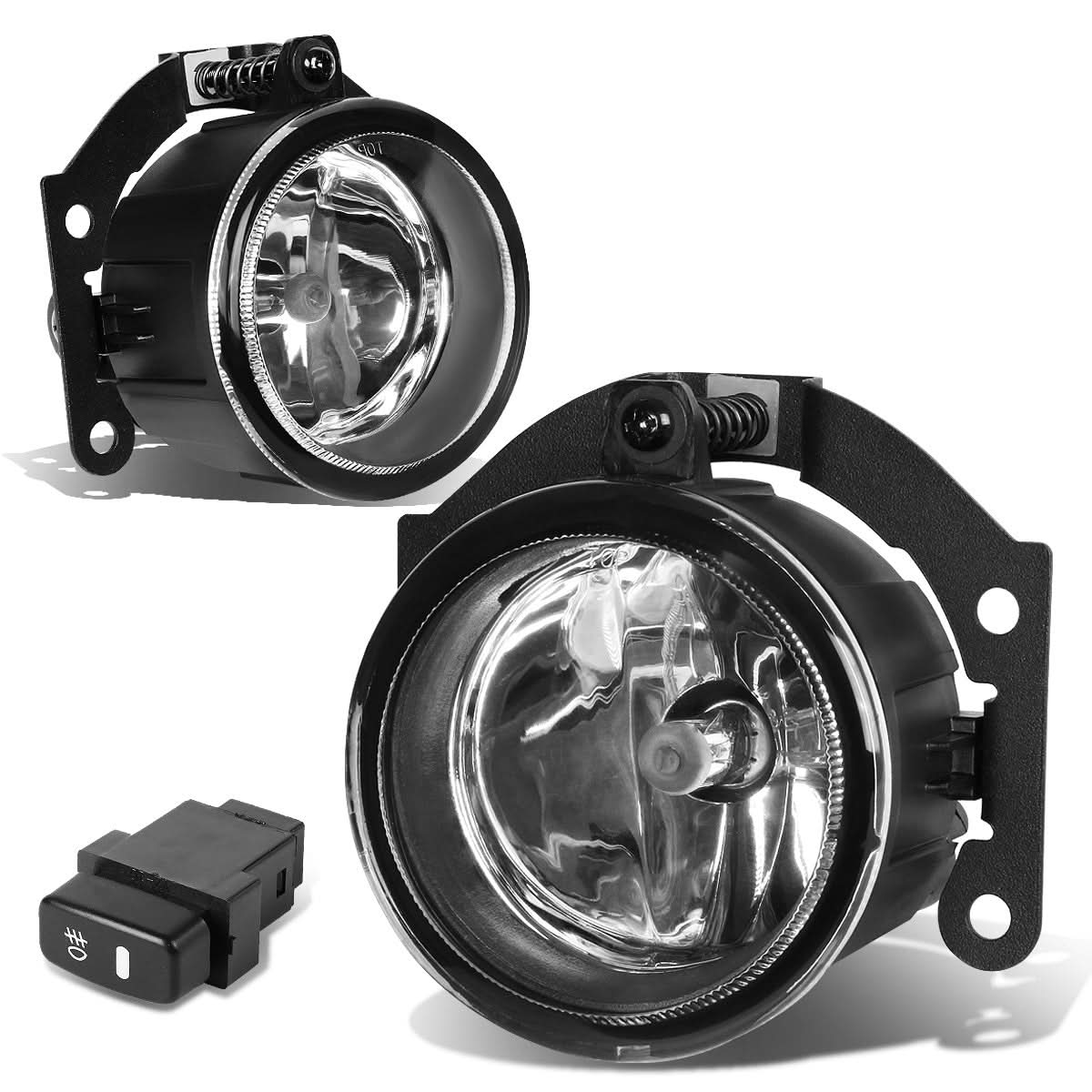 10-15 Mitsubishi Outlander Fog Lights with Switch H11 Chrome Clear