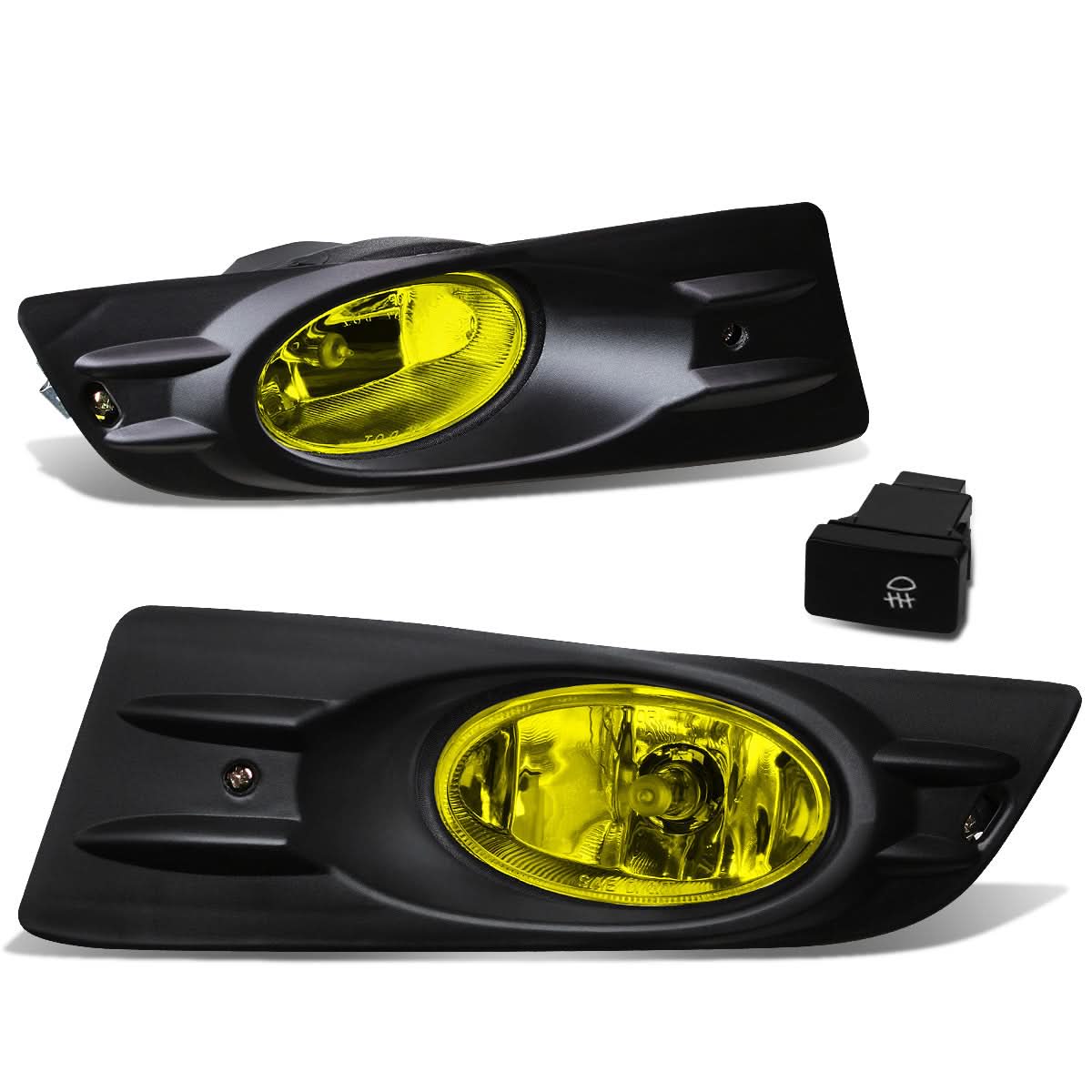 06-07 Honda Accord Coupe Fog Lights with Switch & Bezel H11 Amber