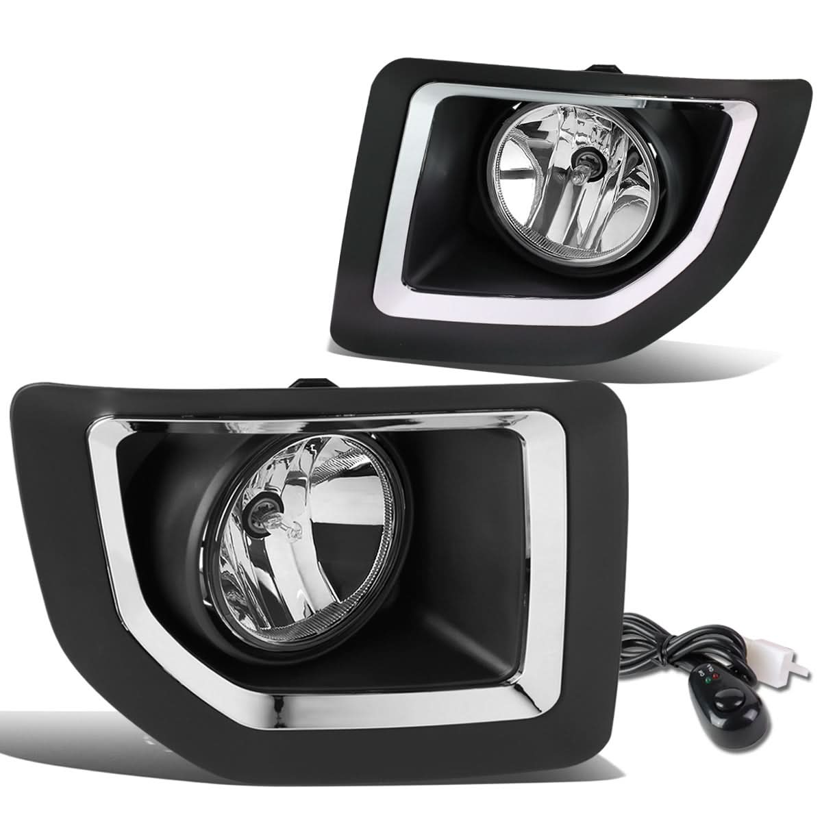 15-16 GMC Sierra 2500HD 3500HD Fog Lights with Switch & Bezel Chrome