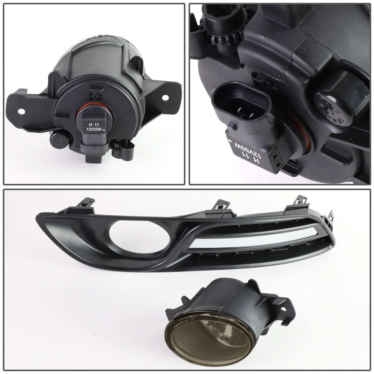 2013-2016 Nissan Sentra 4-Door Fog Lights with Switch & Bezel - Smoke